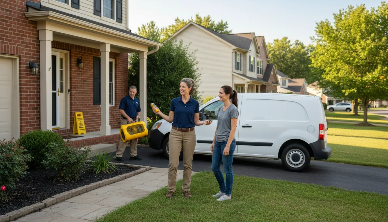 Residential water damage restoration in Canton, IL